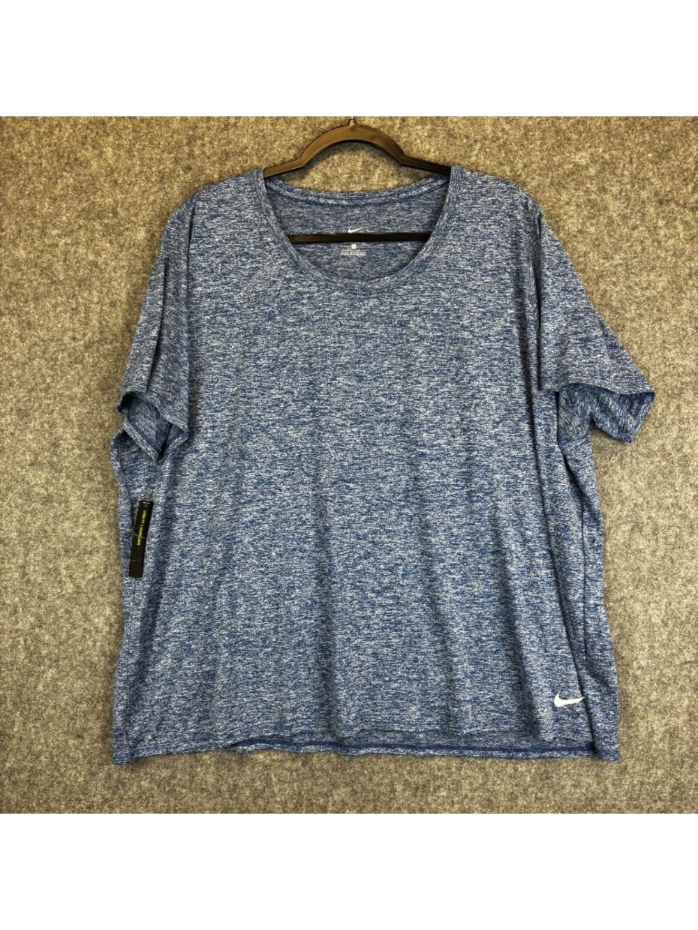 Nike Dri-Fit Womens Plus Size 3X T-Shirt Loose Fit Blue Heather Short Sleeve NWT